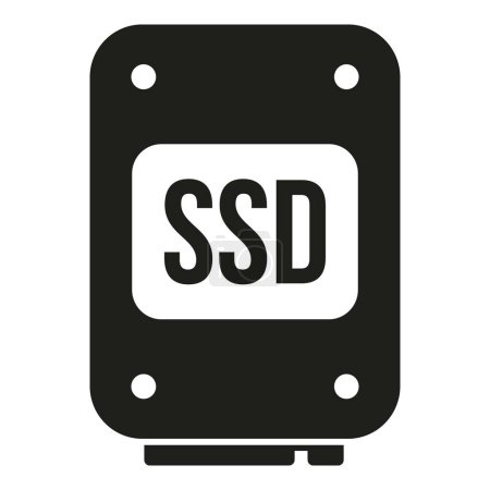 Illustration for Laptop repair ssd disk icon simple vector. Button service. Mobile data system - Royalty Free Image