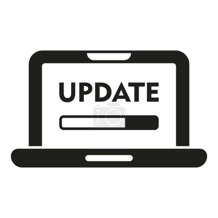 Illustration for Laptop service update icon simple vector. Button tool. Screen digital lock - Royalty Free Image