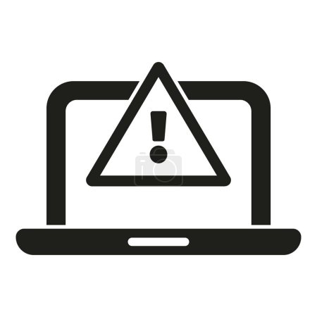Illustration for Laptop software alert icon simple vector. Admin project. Data computer broken - Royalty Free Image