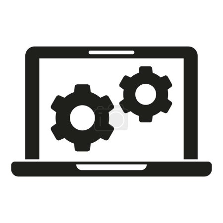 Illustration for Update laptop soft icon simple vector. Pc fix. Repair screen - Royalty Free Image