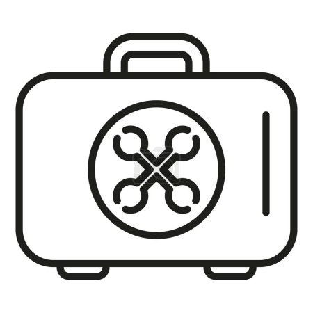 Illustration for Laptop repair tool box icon outline vector. Button tool. Service mobile - Royalty Free Image