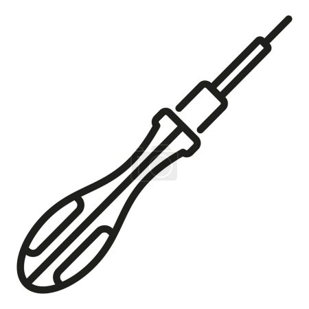 Illustration for Laptop repair screwdriver icon outline vector. Data system. Screen protect - Royalty Free Image