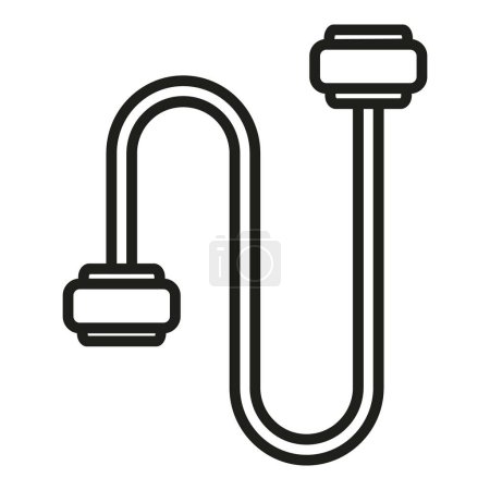 Illustration for Laptop repair cable icon outline vector. Data system. Remote tool service - Royalty Free Image