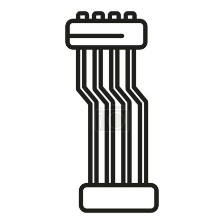 Illustration for Laptop repair hdd cable icon outline vector. Data tool. Recovery update - Royalty Free Image