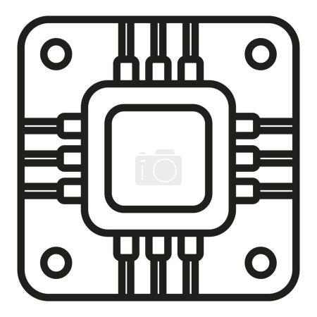 Illustration for Laptop processor icon outline vector. Button tool wrench. Admin fan - Royalty Free Image