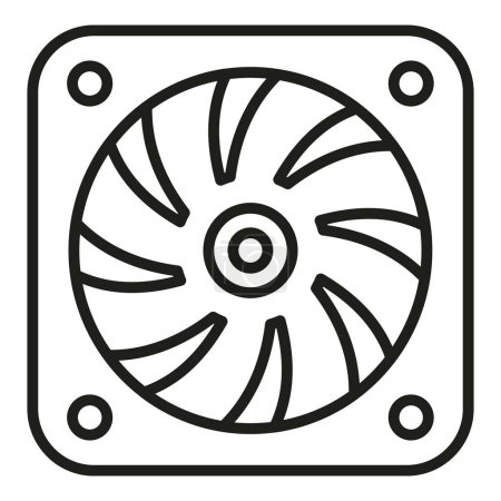Illustration for Laptop fan cooler icon outline vector. Hand mobile. Engineer error project - Royalty Free Image