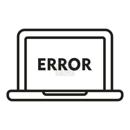 Illustration for Laptop software error icon outline vector. Button tool. Support system - Royalty Free Image