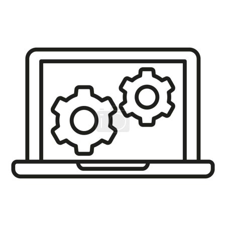 Illustration for Update laptop soft icon outline vector. Pc fix. Repair screen - Royalty Free Image