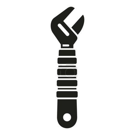Illustration for Washing machine repair wrench icon simple vector. Fix tube. Electric worker - Royalty Free Image
