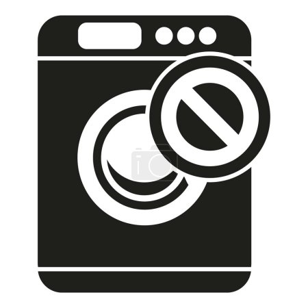 Illustration for Broken washing machine icon simple vector. Pipe water plumber. Worker mechanic - Royalty Free Image