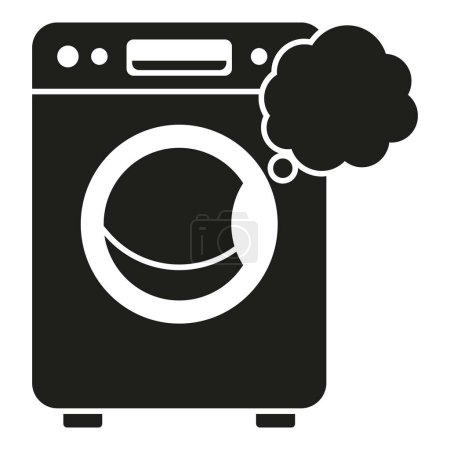 Illustration for Broken new washing machine icon simple vector. Electrical apparatus. Service accident - Royalty Free Image