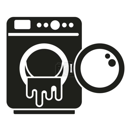 Illustration for Broken water wash machine icon simple vector. Service accident. Domestic device - Royalty Free Image