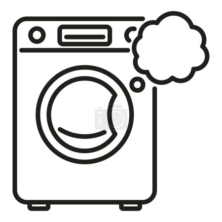 Illustration for Broken new washing machine icon outline vector. Electrical apparatus. Service accident - Royalty Free Image