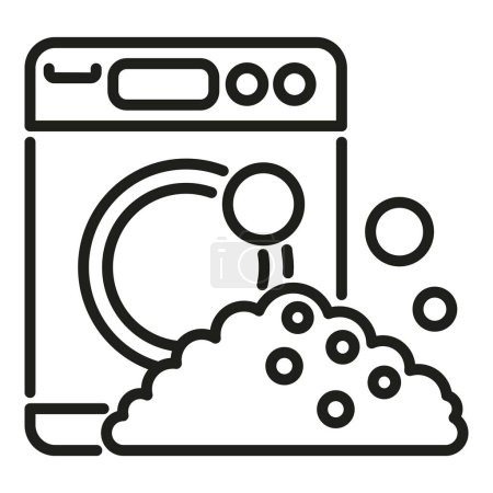 Illustration for Washing machine wash soap bubbles icon outline vector. Water accident. Broken machine - Royalty Free Image