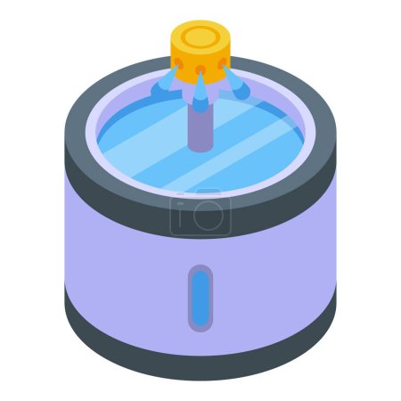 Illustration for Pet drink food icon isometric vector. Toy domestic canine. Drinker water bowl - Royalty Free Image