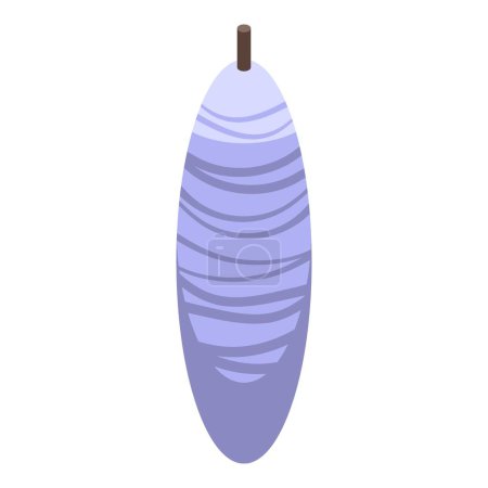 Illustration for White insect cocoon icon isometric vector. Life larva cycle. Leaf natural cute - Royalty Free Image