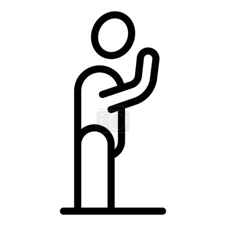 Illustration for Passive lifestyle man problem icon outline vector. Person fat man. Nutrition substance - Royalty Free Image