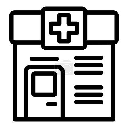 Illustration for Street shop pharmacy icon outline vector. Fizz aspiring gas. Case aid clinic - Royalty Free Image
