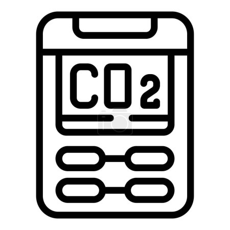 Ilustración de Vector de contorno de icono de verificación de dispositivo de CO2. Sensor de seguridad múltiple. Válvula - Imagen libre de derechos