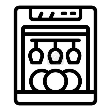 Illustration for Cleaning dishware machine icon outline vector. Dishwashing detergent tablet. Automatic dishwasher machine - Royalty Free Image