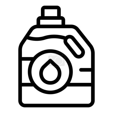 Illustration for Dishwashing detergent bottle icon outline vector. Cleansing dish gel. Purifying soiled dishware - Royalty Free Image