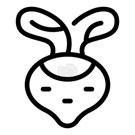 Illustration for Turnip root icon outline vector. Nutritional rich vitamin. Raw edible veggie - Royalty Free Image