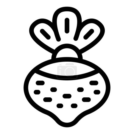 Illustration for Rutabaga crop icon outline vector. Nutritional turnip root. Dietary salad ingredient - Royalty Free Image