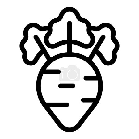 Illustration for Edible rutabaga icon outline vector. Nutritional salad ingredient. Turnip plant root - Royalty Free Image