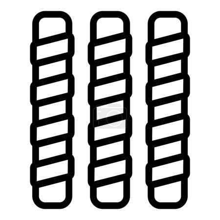 Illustration for Wafer rolls cookie icon outline vector. Pastry sticks candy. Spiraled wafer straws - Royalty Free Image