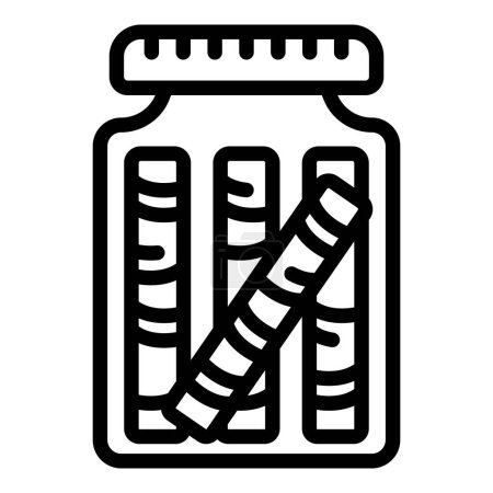 Illustration for Wafer rolls jar icon outline vector. Sugary candy food. Munch patisserie sticks - Royalty Free Image
