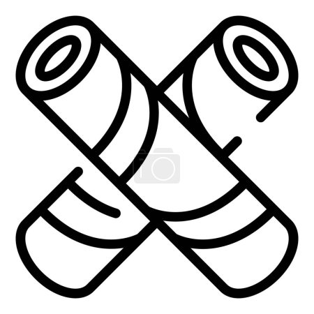 Illustration for Wafer rolls goods icon outline vector. Creamy rolled sticks. Crispy dessert snack - Royalty Free Image
