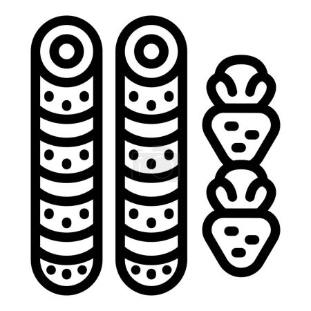 Illustration for Wafer rolls cracker icon outline vector. Dessert sticks snack. Crispy baked dough - Royalty Free Image