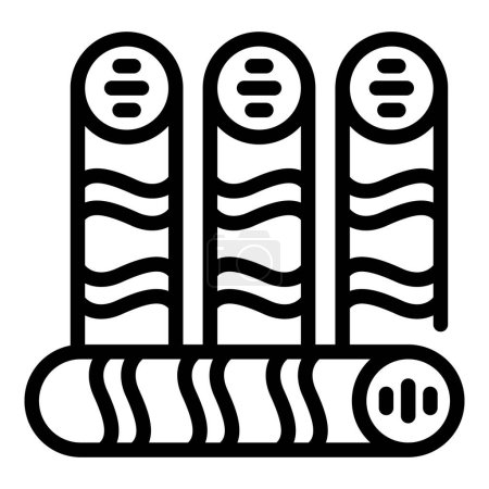 Illustration for Butter wafer rolls icon outline vector. Gourmet sticks biscuit. Sugary tubes snack - Royalty Free Image