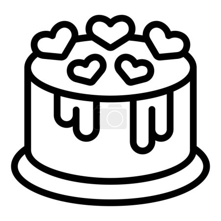 Illustration for Love infused cake icon outline vector. Bridal sweet cake. Wedding delicacy dessert - Royalty Free Image
