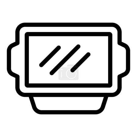 Illustration for Bakery form icon outline vector. Oven bakeware tool. Ceramic baking tray - Royalty Free Image