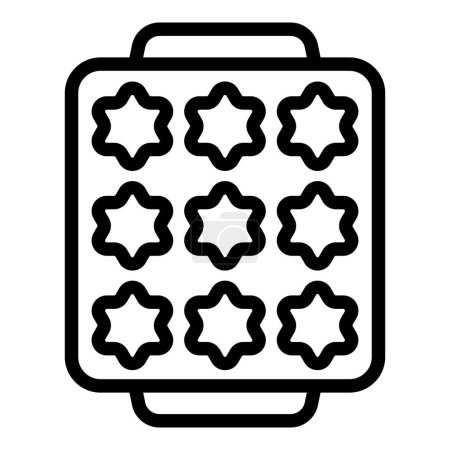 Illustration for Stars bakeware icon outline vector. Baking cakes tray. Ovenproof ceramic form - Royalty Free Image