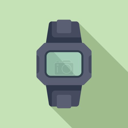 Téléchargez les illustrations : Grande icône smartwatch vecteur plat. Data sport. Santé bande de sport intelligente - en licence libre de droit