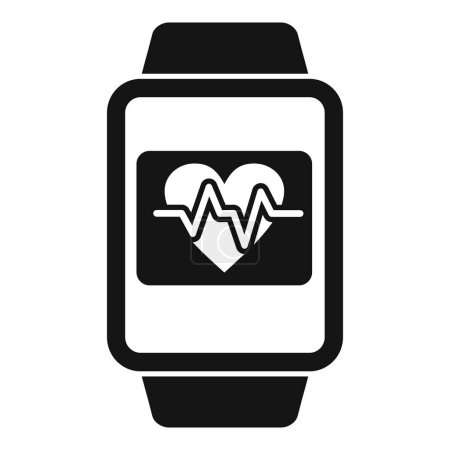 Ilustración de Icono de seguimiento de datos del corazón vector simple. Sistema de datos deportivos. Dispositivo Fitbit - Imagen libre de derechos