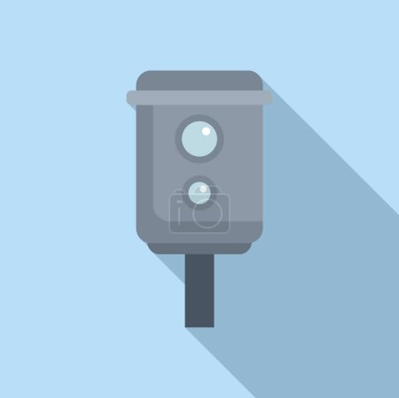 Illustration for Limit speed control icon flat vector. Speed equipment. Area control detect - Royalty Free Image