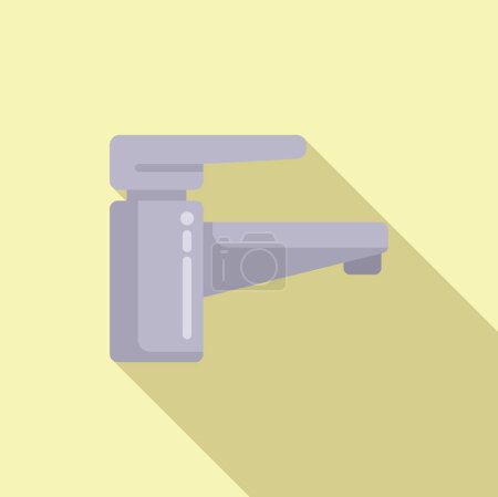 Illustration for Hair wash water tap icon flat vector. Damage brush. Care shampoo - Royalty Free Image