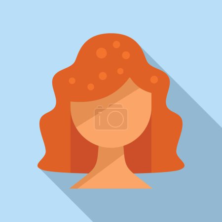 Illustration for Long hair fashion style icon flat vector. Coloring trend. Female brush - Royalty Free Image