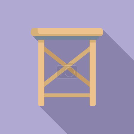 High wooden chair icon flat vector. Outdoor furniture. Plan wood swing