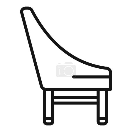 Nouveau meuble chaise icône contour vecteur. Patio spatial. Meubles d'extérieur
