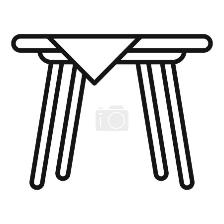 Picnic table icon outline vector. View top home. Chair deck metal