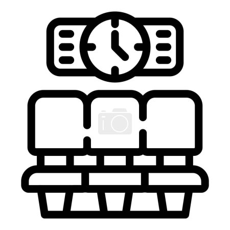 Illustration for Airport waiting lounge icon outline vector. Flight waiting area. Airline terminal seating - Royalty Free Image