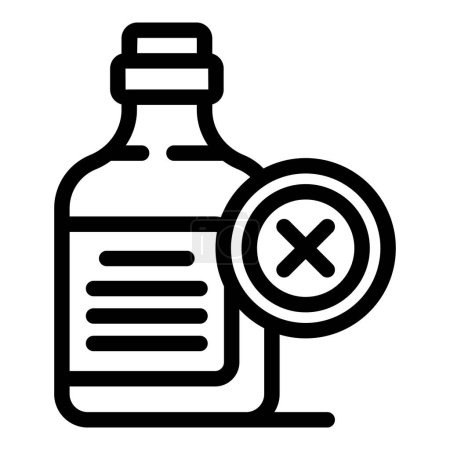 Illustration for Airplane no liquid allowed icon outline vector. Baggage scanner security. Travelling luggage rules - Royalty Free Image