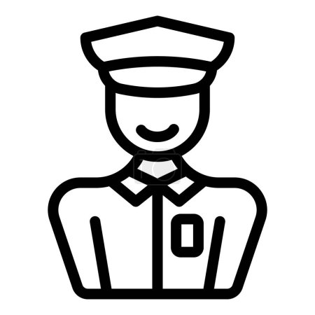 Illustration for Airport security worker icon outline vector. Airport boarding staff. Flight inspection team - Royalty Free Image