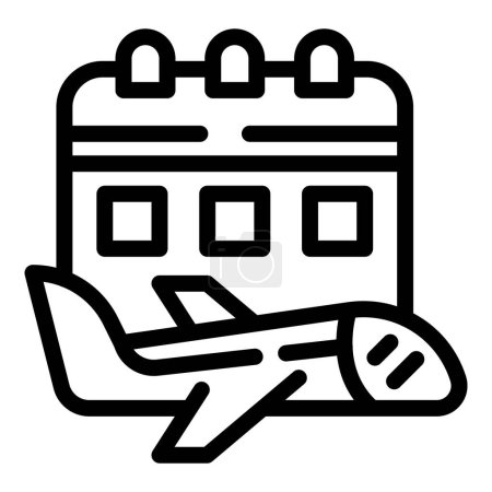 Illustration for Flight airplane schedule icon outline vector. Airport departures program. Flights arrivals info - Royalty Free Image