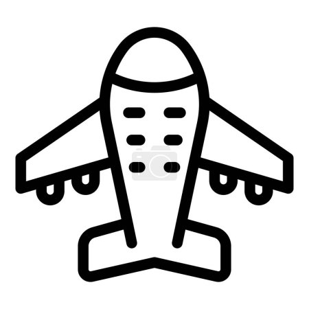 Illustration for Airplane transport icon outline vector. Flight travelling aircraft. Aerial transportation aviation - Royalty Free Image