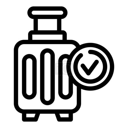 Illustration for Flight trolley icon outline vector. Airplane baggage check. Hand bag travelling - Royalty Free Image